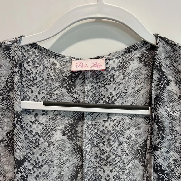 Women’s Printed Cardigan White Black Longline Spring Kimono Topper Lagenlook - Picture 3 of 7